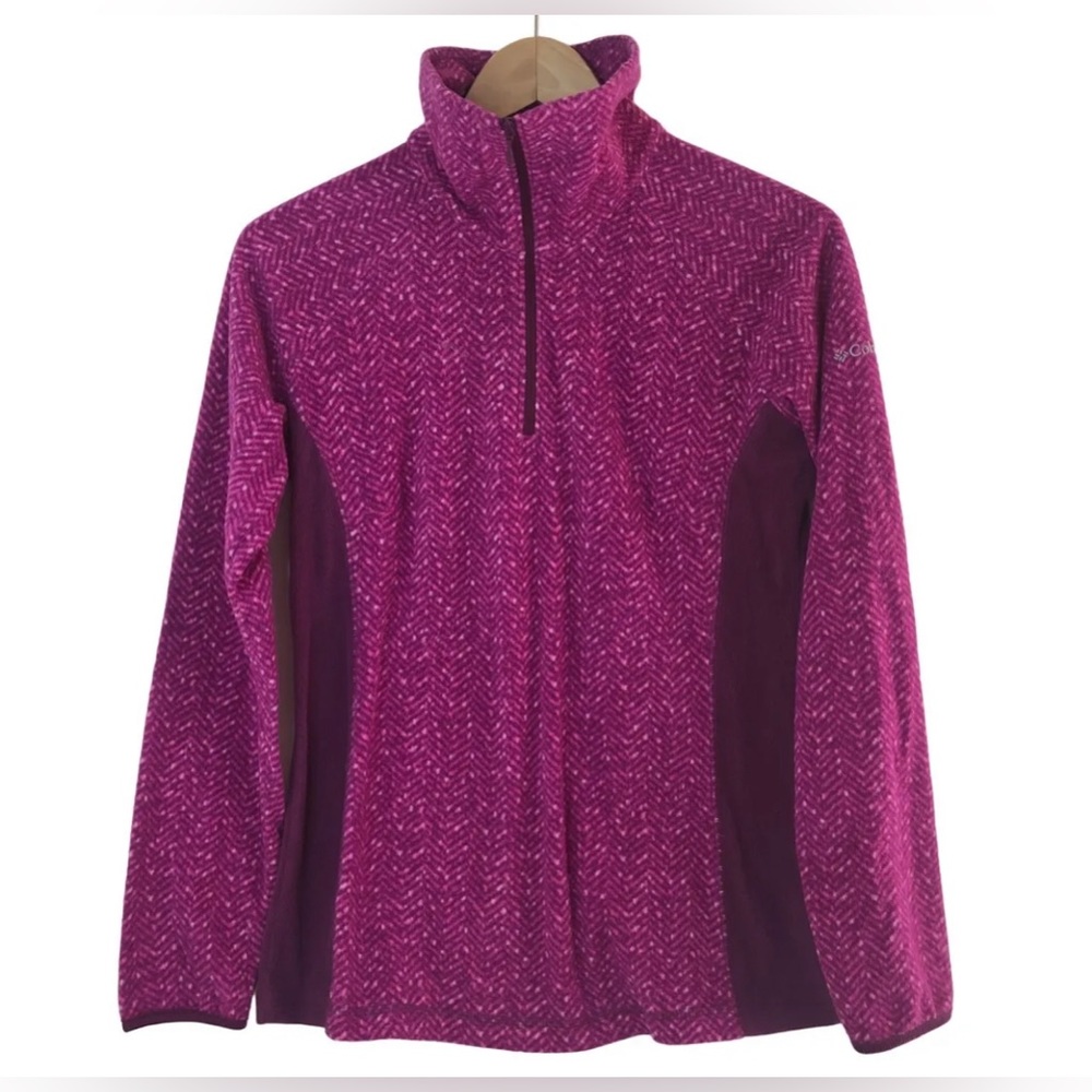 Columbia Arctic Air Printed 1/2 Zip Fuchsia Fleece Pullover Women's Size S - Picture 11 of 14